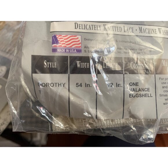 Delicately Knitted Lace Valance Floral Jacquard Tier Dorothy Style 54x12 Eggshel - Picture 6 of 7